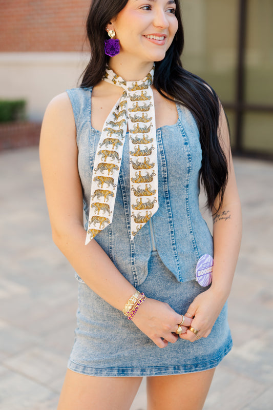 Sleeveless Half Zip Denim Romper