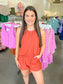 Contrast Stitch Top & Shorts Set