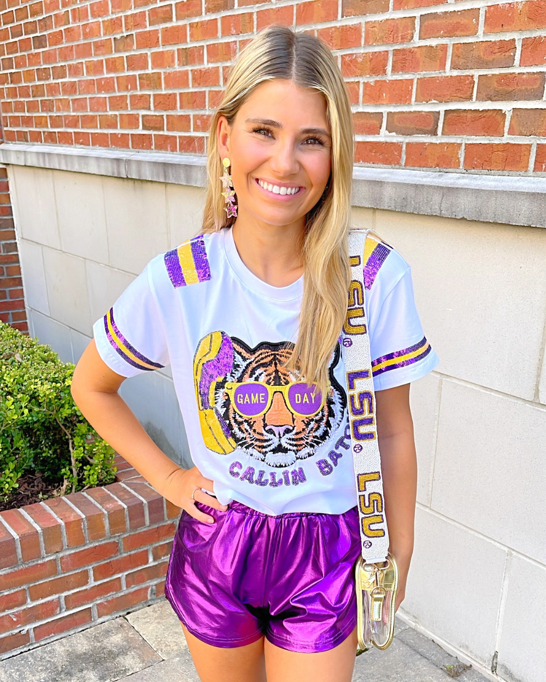 Callin Baton Rouge Sequin Tee