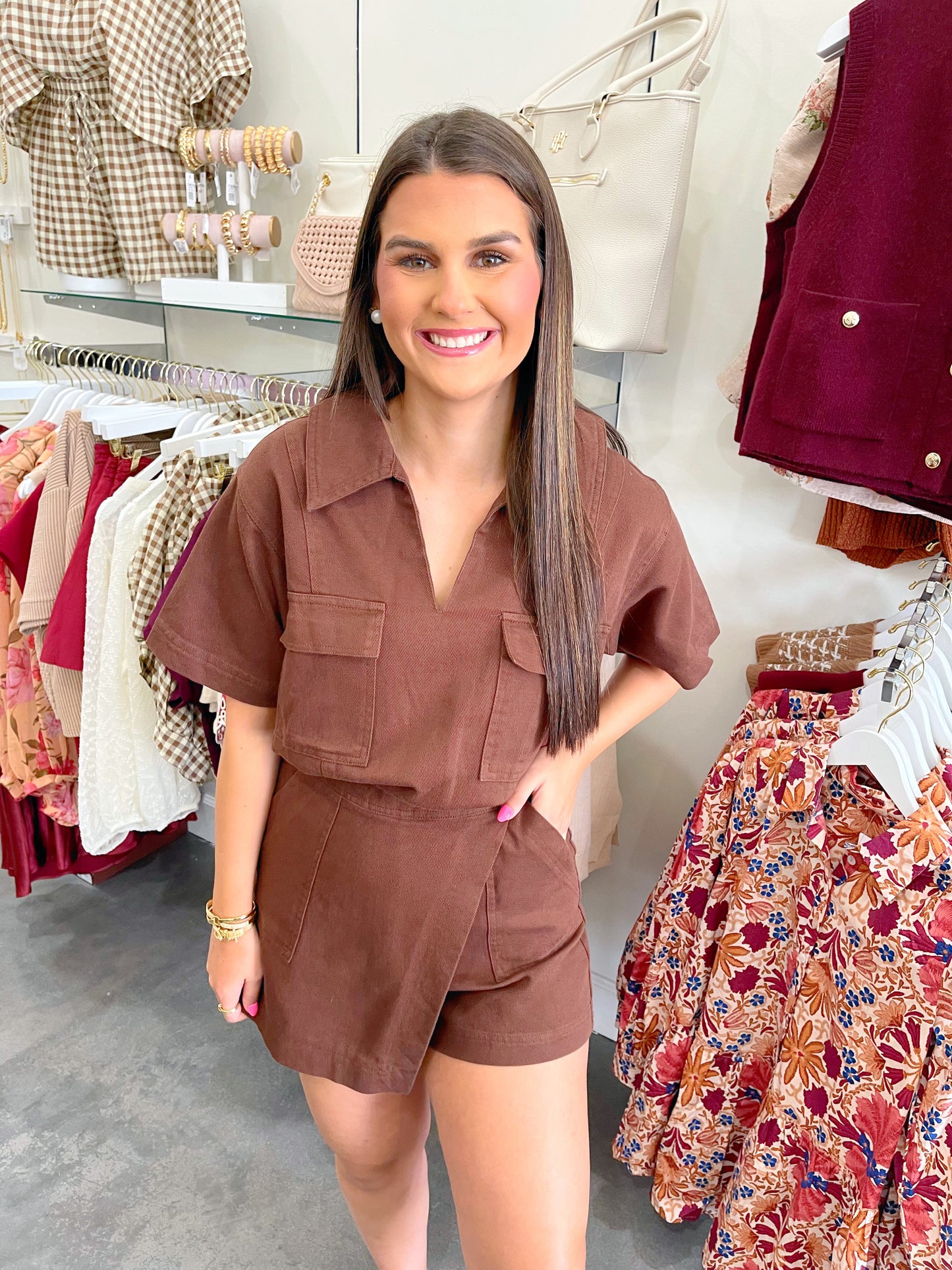 Wrap Front Denim Romper