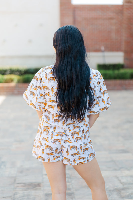 The Poplin Tiger Skort