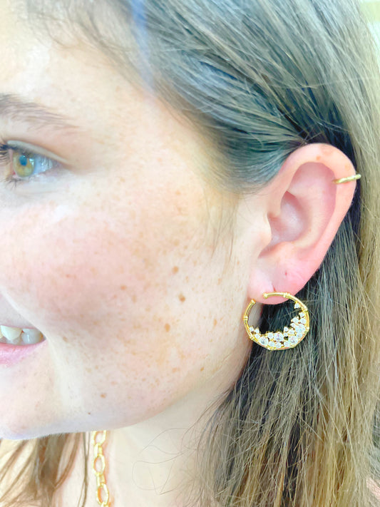 Rhinestone Hoop Earrings