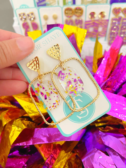 Multi Color Acrylic Earrings