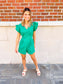 V-Neck Pleated Romper
