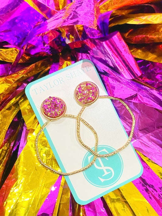 Glitter Top Hoops