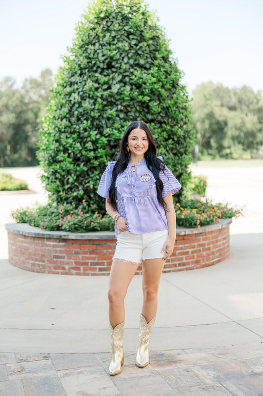 Bailey Striped Purple Top