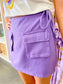 Side Tie Wrap Denim Skort