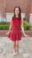 Ruffle Hem Corduroy Mini Dress