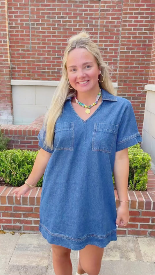 Collared Denim Dress