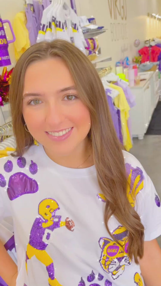 LSU Theme Sequin Tee