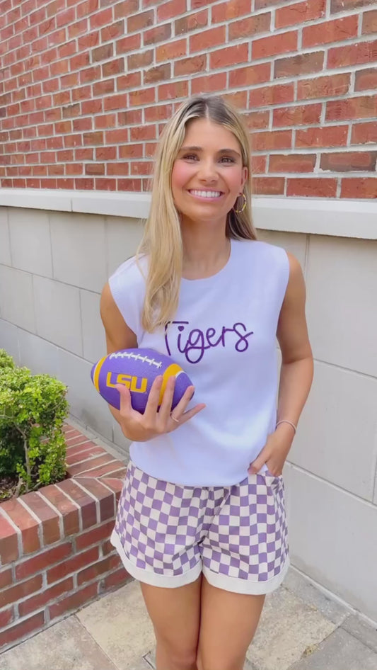 Tigers Script Sleeveless Sweater