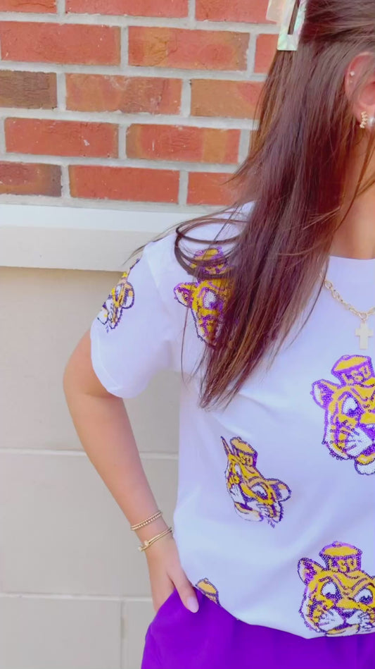Sequin Vintage Tiger Tee